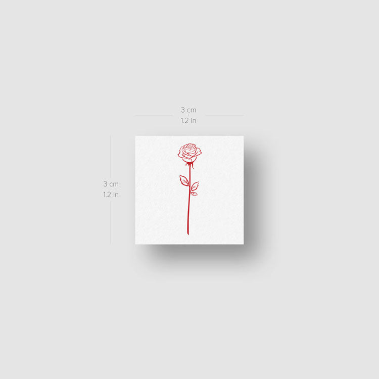 Tatuaje temporal de rosa roja - Juego de 3