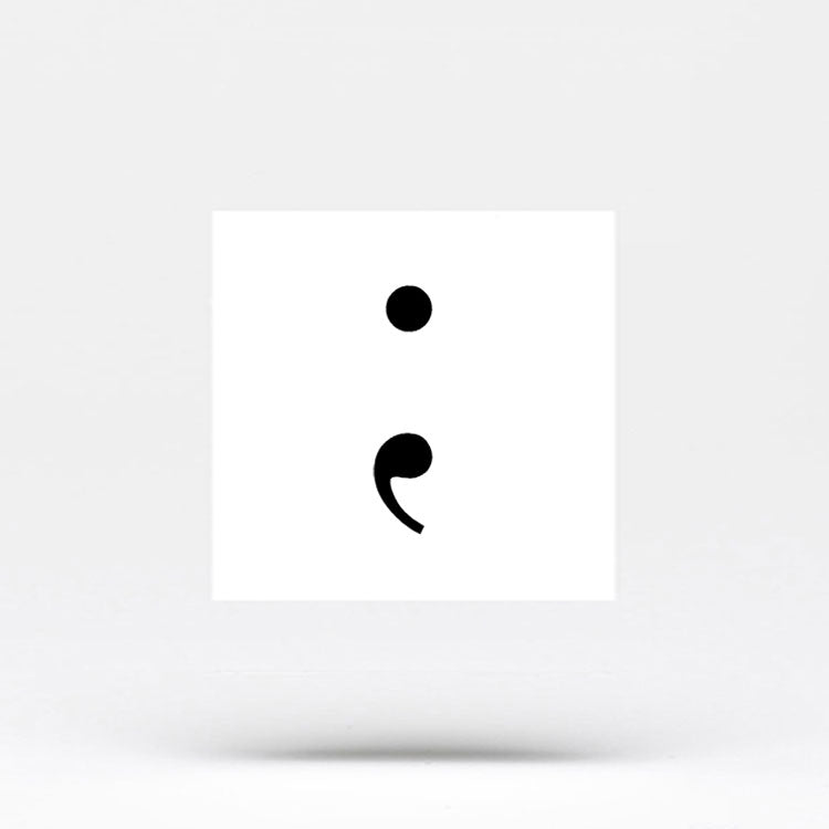 Semicolon Temporary Tattoo - Set of 3