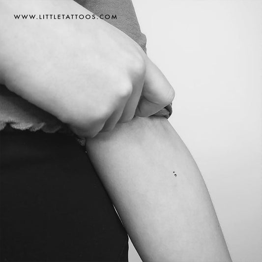 Tiny Semicolon Temporary Tattoo - Set of 3