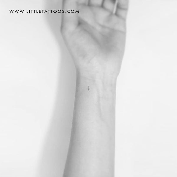 Tiny Semicolon Temporary Tattoo - Set of 3