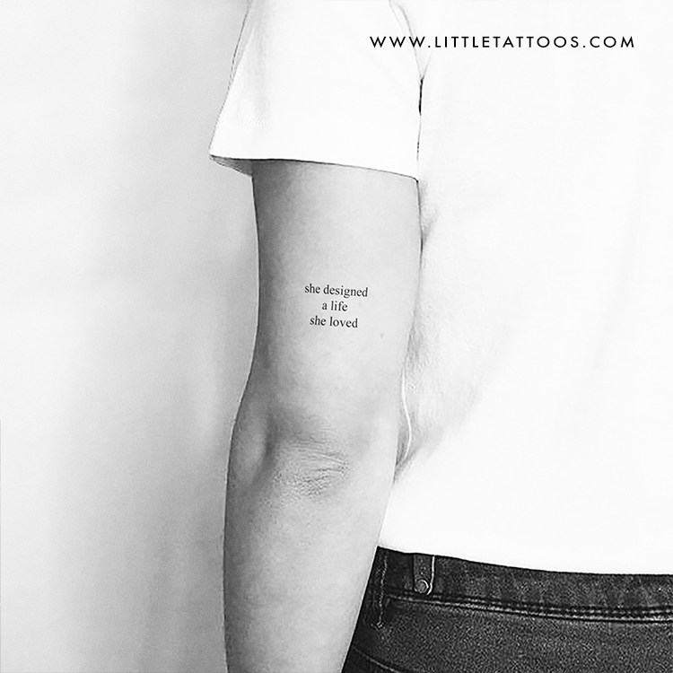 She Designed A Life She Loved Temporary Tattoo - Set of 3