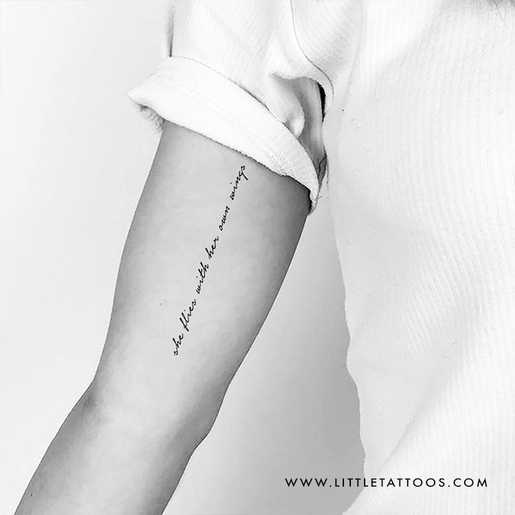 She Flies With Her Own Wings Temporary Tattoo - Set of 3
