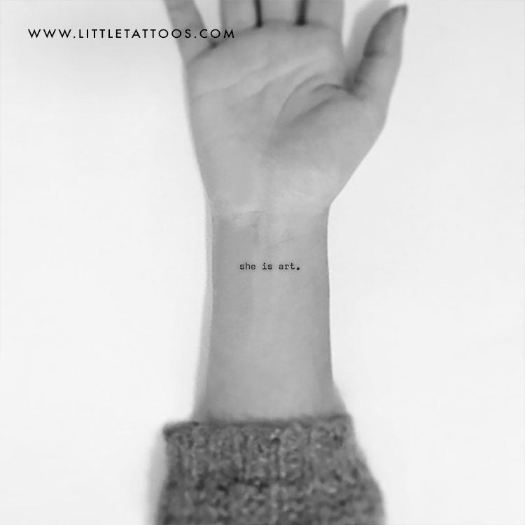She Is Art Temporary Tattoo - Set of 3