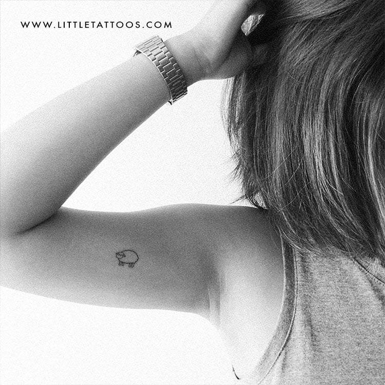 Minimalist Sheep Temporary Tattoo - Set of 3