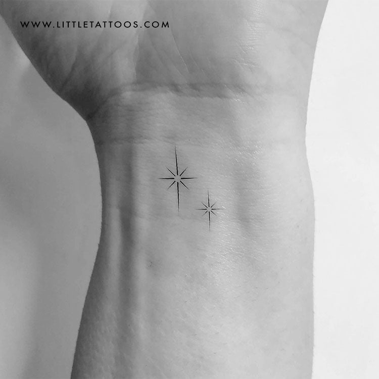 Two Shining Stars Temporary Tattoo - Set of 3