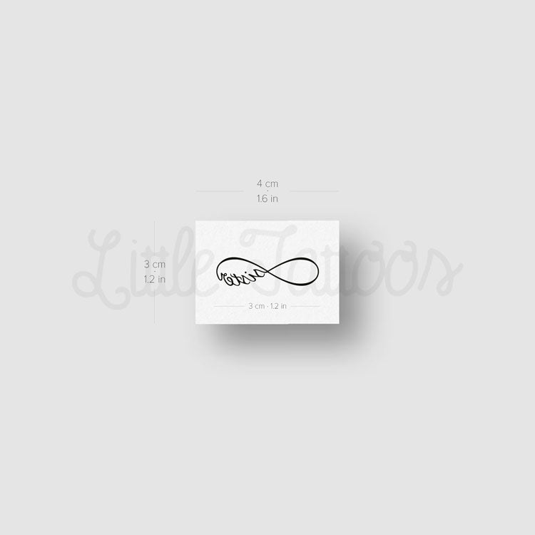 Tatuaje temporal de infinito "Hermana" - Juego de 3