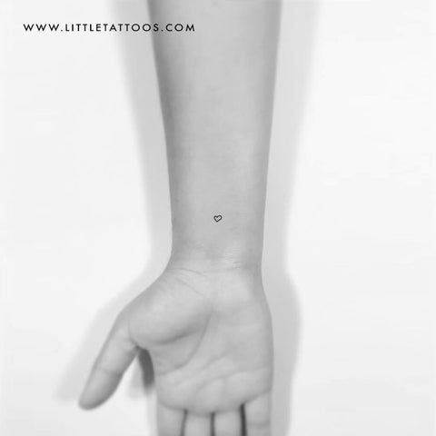 Tiny Hand-Drawn Heart Outline Temporary Tattoo - Set of 3