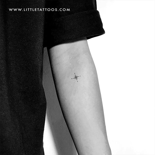 Tatuaje temporal de brújula pequeña (juego de 3)