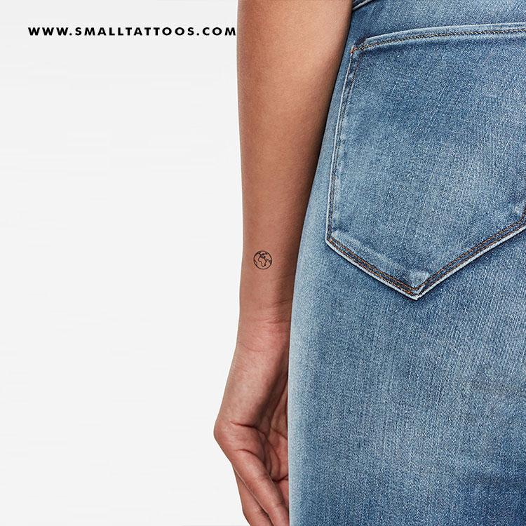 Small Planet Earth (Africa) Temporary Tattoo (Set of 3)