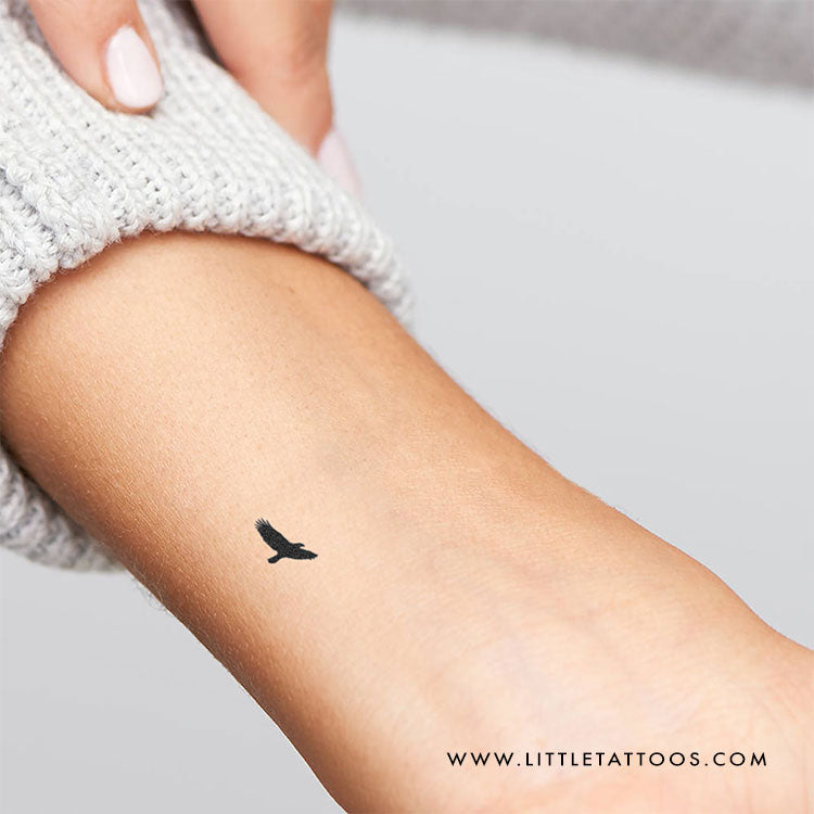 Tatuaje temporal pequeño de águila en vuelo (juego de 3)