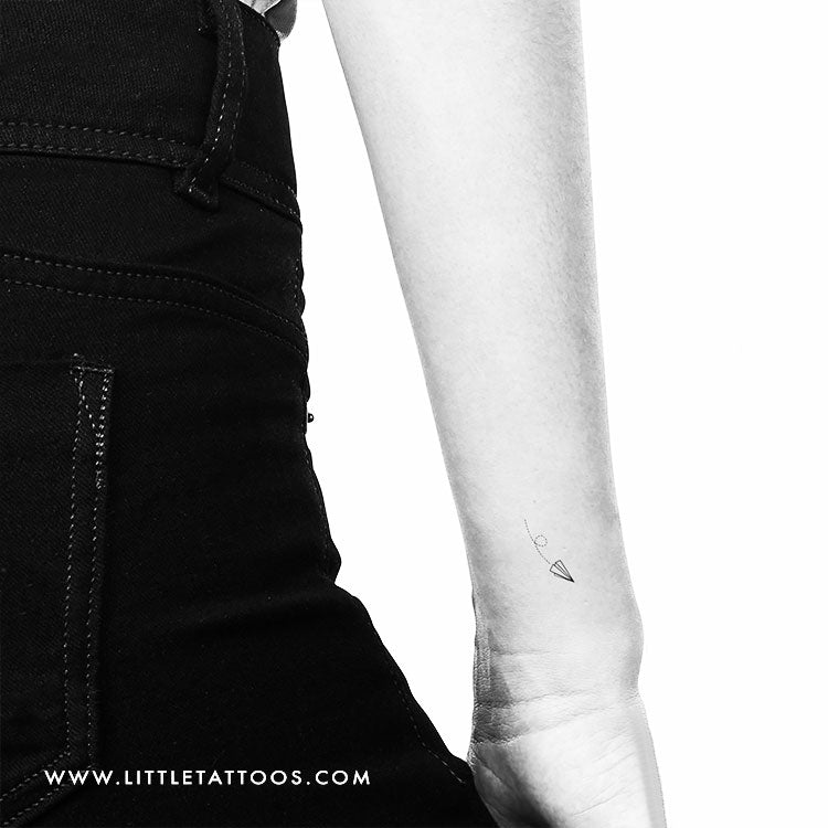 Flying Paper Plane Temporary Tattoo - Set of 3