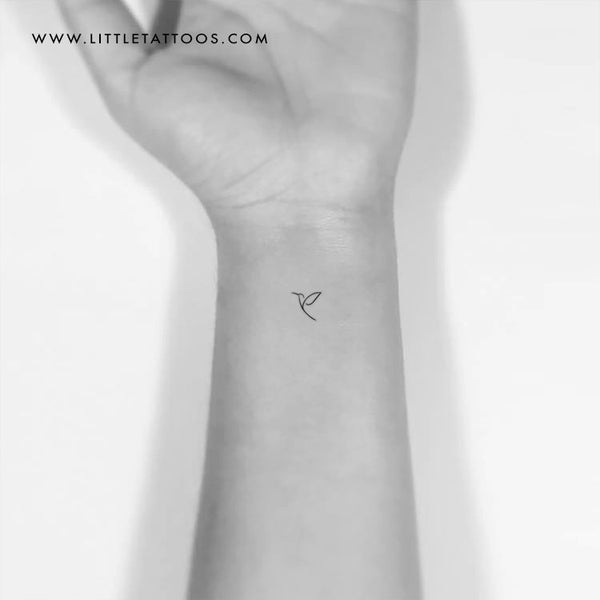 Small Minimalist Hummingbird Temporary Tattoo - Set of 3