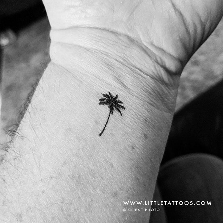 Small Palm Tree Temporary Tattoo - Set of 3
