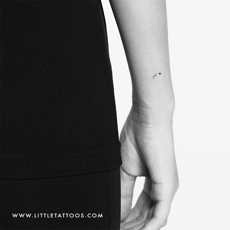 Tatuaje temporal de estrella fugaz pequeña - Juego de 3