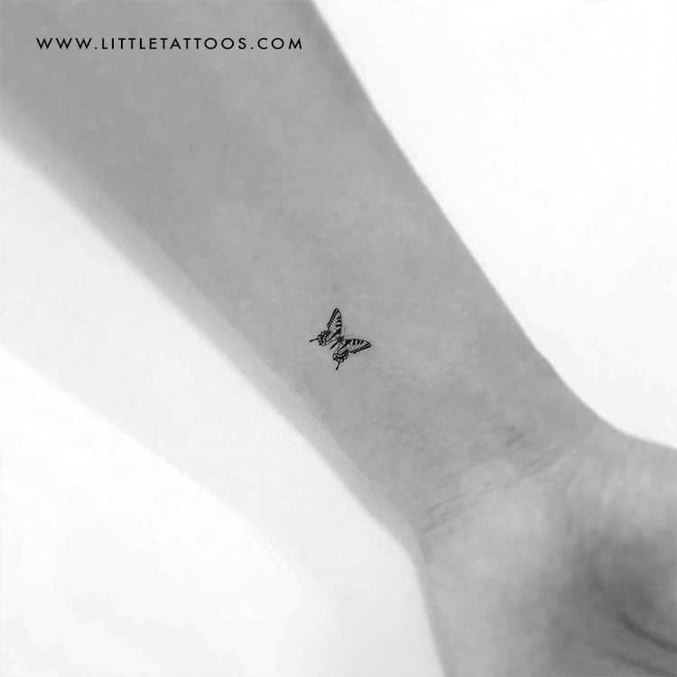 Little Tiger Butterfly Temporary Tattoo - Set of 3