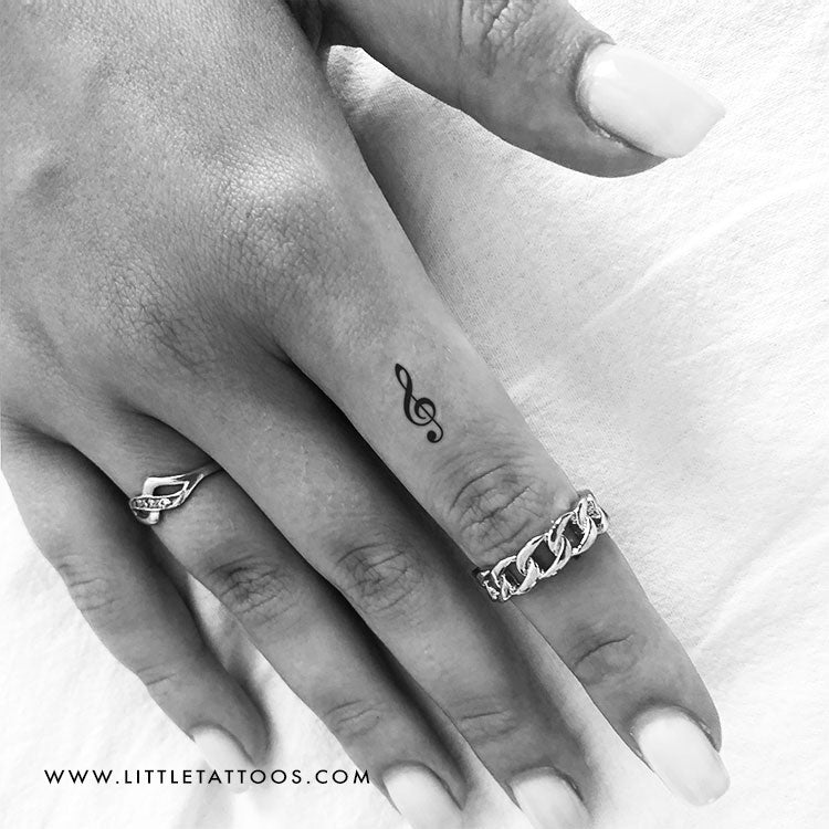 Tatuaje temporal de clave de sol pequeña - Juego de 3