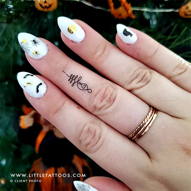 Small Unalome Temporary Tattoo - Set of 3