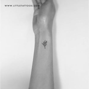 Small Wild Flower Bouquet Temporary Tattoo - Set of 3