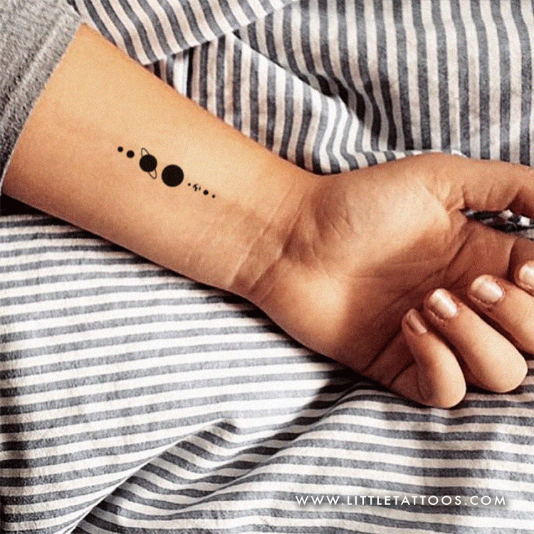Tatuaje temporal del sistema solar - Juego de 3