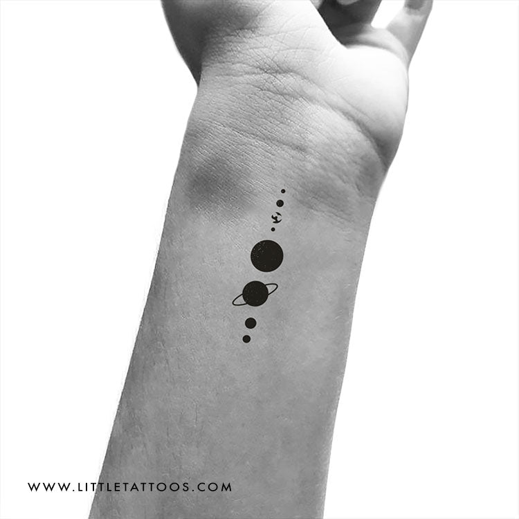 Tatuaje temporal del sistema solar - Juego de 3