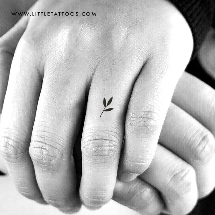 Tiny Minimalist Sprout Temporary Tattoo - Set of 3