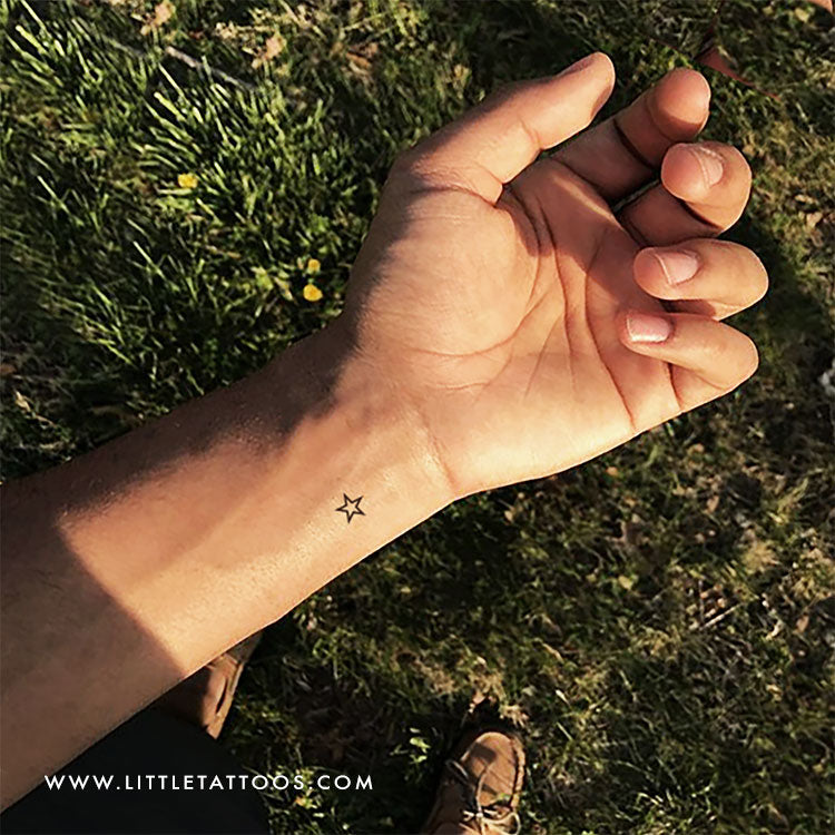 Star Outline Temporary Tattoo - Set of 3