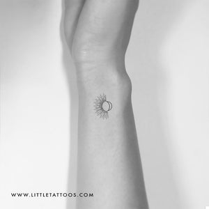 Minimalist Sun + Moon Temporary Tattoo - Set of 3