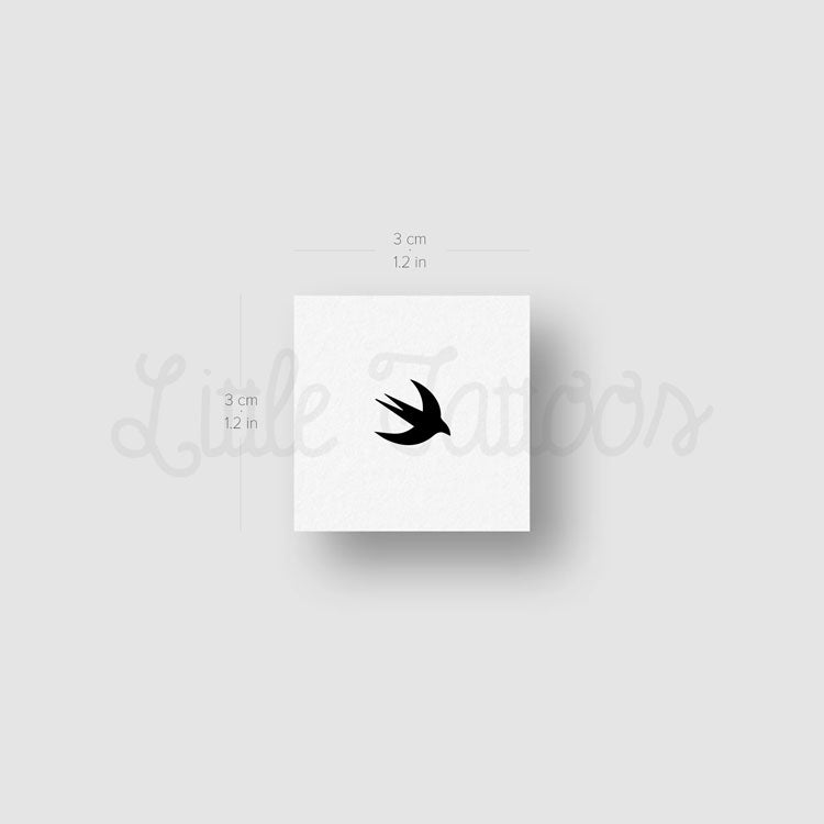 Tiny Swallow Temporary Tattoo - Set of 3