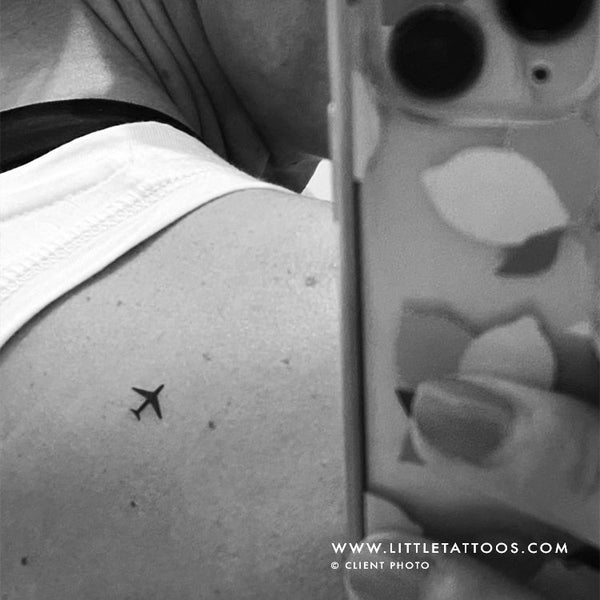 Tiny Airplane Temporary Tattoo - Set of 3