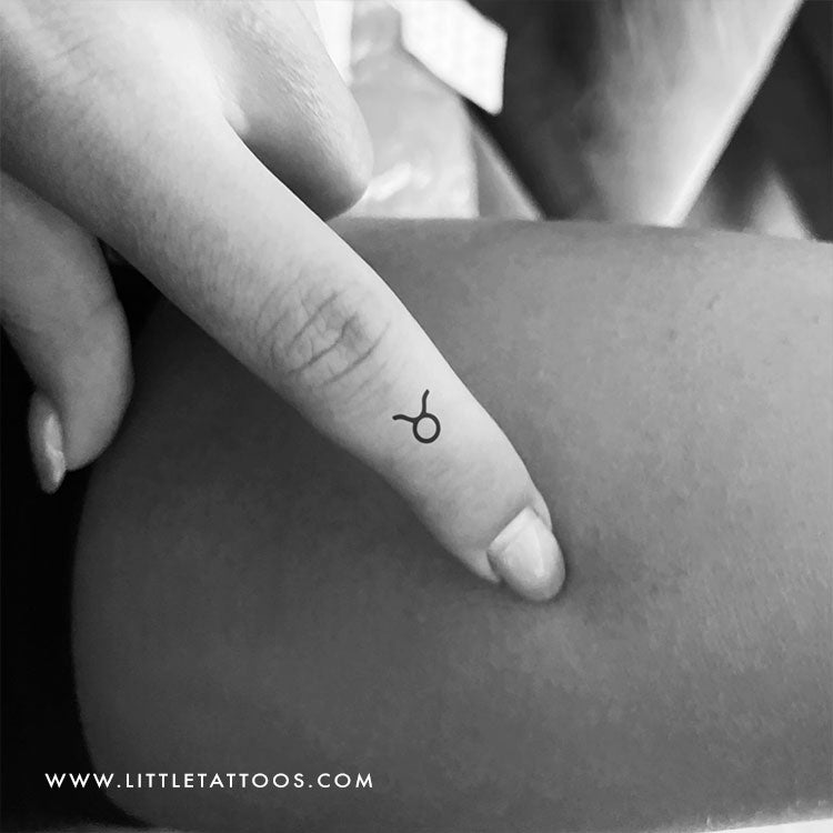Taurus Zodiac Symbol Temporary Tattoo - Set of 3