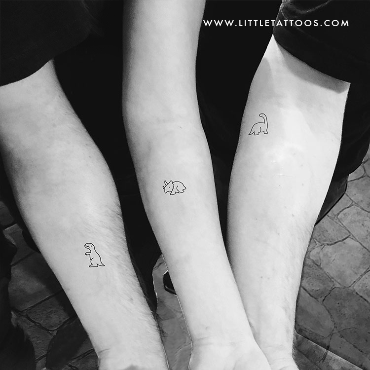 Matching Dinosaur Temporary Tattoos - Set of 3x3