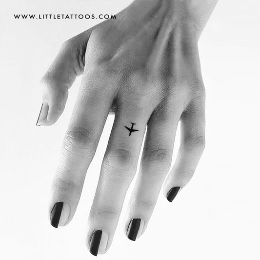 Tatuaje temporal de avión pequeño (juego de 3)