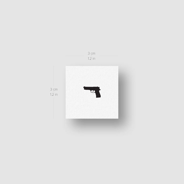 Tatuaje temporal de pistola pequeña - Juego de 3