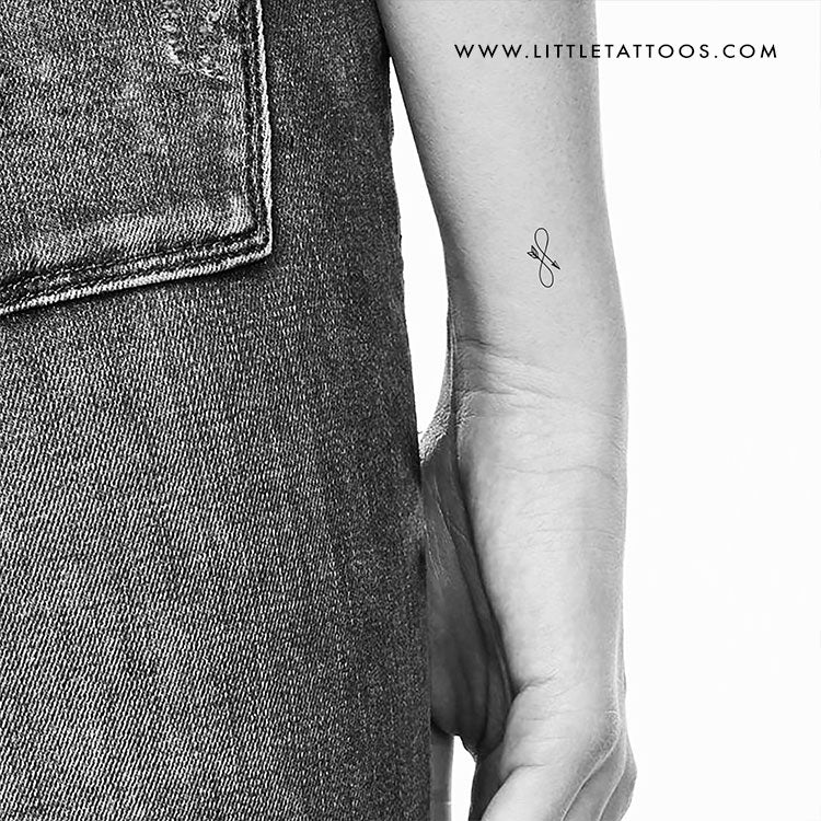 Tiny Infinity Arrow Temporary Tattoo - Set of 3