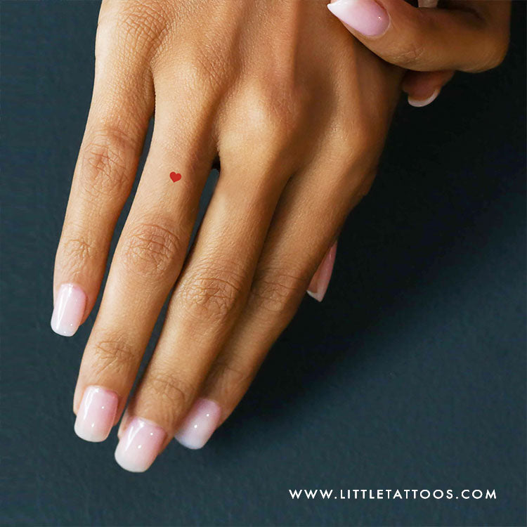 Tatuaje temporal de corazón rojo pequeño (juego de 3)