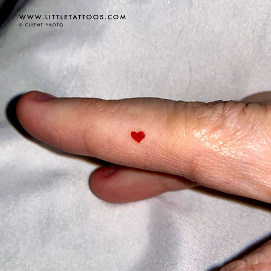 Tatuaje temporal de corazón rojo pequeño (juego de 3)