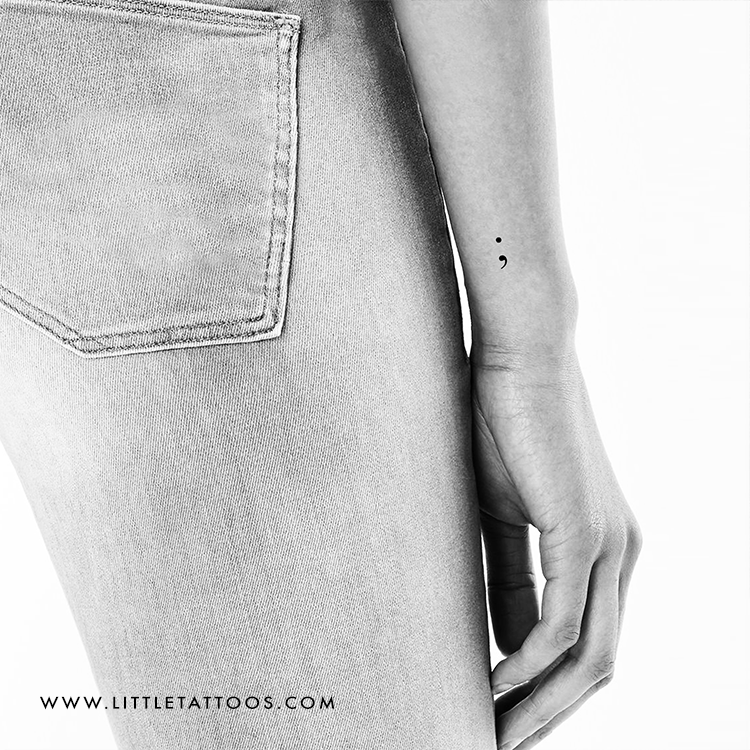 Small Semicolon Temporary Tattoo - Set of 3