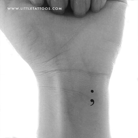 Small Semicolon Temporary Tattoo - Set of 3