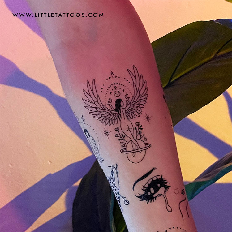 Angel Woman Temporary Tattoo by Tukoi - Set of 3