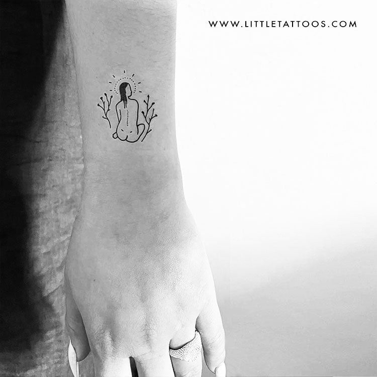 Back Of A Woman Temporary Tattoo by Tukoi (Set of 3)