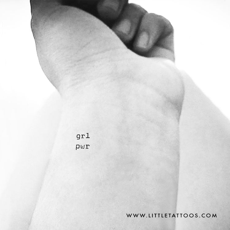 Minimalist GRL PWR Temporary Tattoo - Set of 3