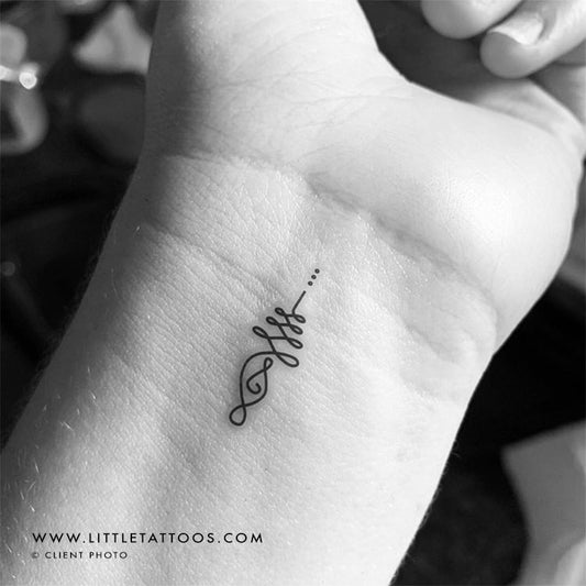 Small Unalome Temporary Tattoo - Set of 3