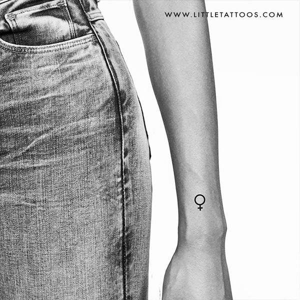 Venus Planetary Symbol Temporary Tattoo - Set of 3