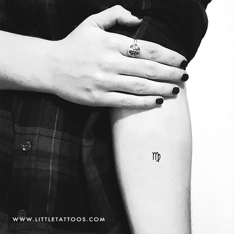 Virgo Zodiac Symbol Temporary Tattoo - Set of 3