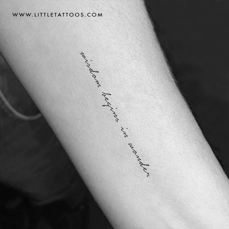 Wisdom Begins In Wonder Temporary Tattoo - Set of 3