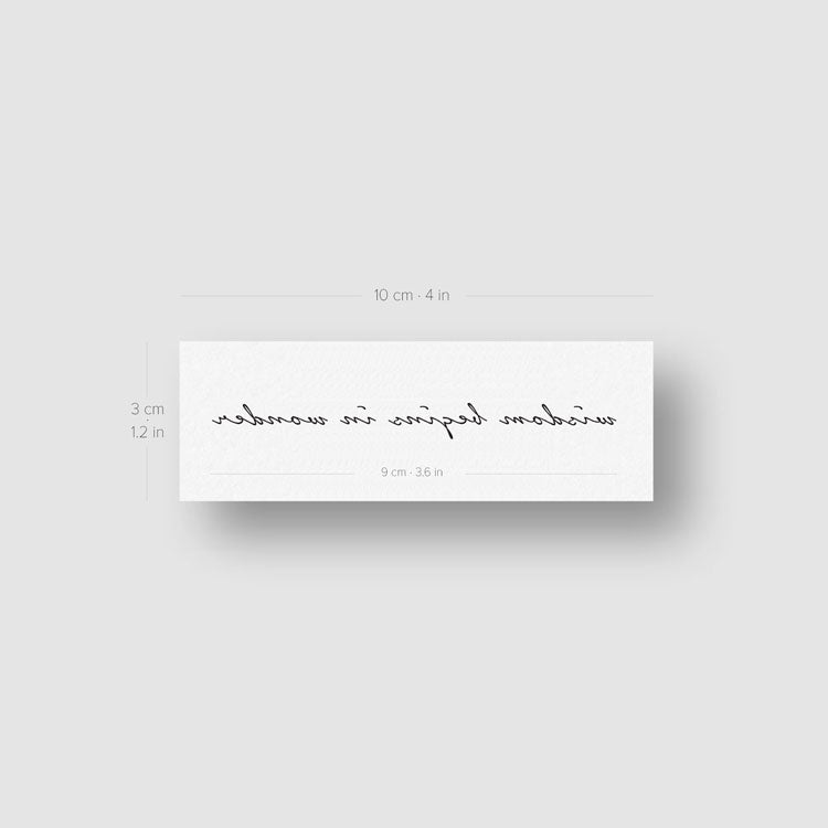Wisdom Begins In Wonder Temporary Tattoo - Set of 3