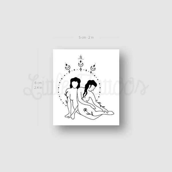Two Women Temporary Tattoo by Tukoi - Set of 3