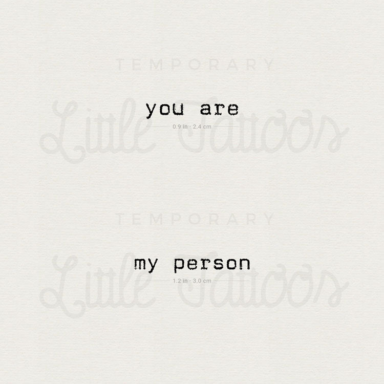 Matching You Are My Person Temporary Tattoo - Set of 3+3 – Little Tattoos