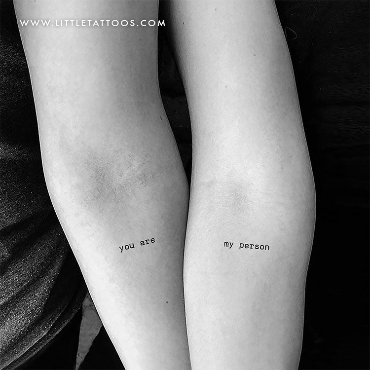 Matching You Are My Person Temporary Tattoo - Set of 3+3