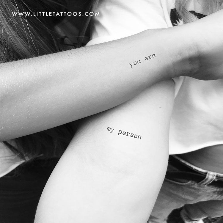 Tatuaje temporal "Eres mi persona" a juego - Juego de 3 + 3